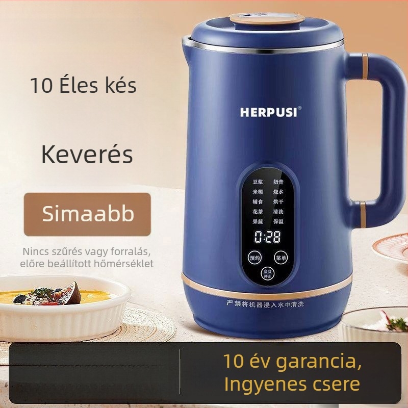 Otthoni szója tej készítő, automata fűtés, 0,6 L kapacitás alatt, kézi mosás nélküli funkció, többfunkciós gyümölcsital készítő