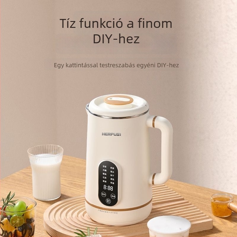 Otthoni szója tej készítő, automata fűtés, 0,6 L kapacitás alatt, kézi mosás nélküli funkció, többfunkciós gyümölcsital készítő
