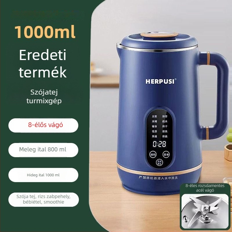 Otthoni szója tej készítő, automata fűtés, 0,6 L kapacitás alatt, kézi mosás nélküli funkció, többfunkciós gyümölcsital készítő