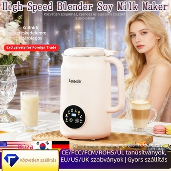 Szójatej készítő gép, rozsdamentes acél test, 800W, szita nélküli őrlés, alsó lemezes fűtés, melegen tart 4–5 adagot