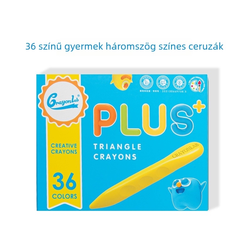 Háromszög alakú gyerek kréta készlet festéshez, 36 szín, logó nyomtatás és testreszabás, ajándék gyerekeknek