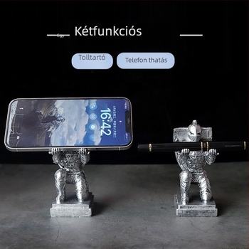 Tolltartó — Páncélos lovag asztali dísz, diplomaemlék (Anyag: Gyanta; Modell: Sf-pen holder; Márka: Ordinary; Logó nyomtatás: Igen)