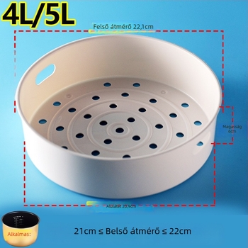 Midea rizsfőzőhöz gőzölő rács — élelmiszer-minőségű, egyetlen réteg, illeszkedik 2L/3L/4L/5L edényekhez