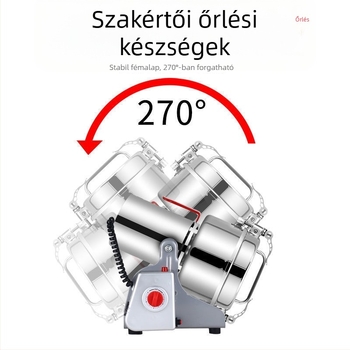 Háztartási univerzális porőrlő ultrafin acélőrléssel, kapacitás 2000 g, >40 000 rpm, pohár rozsdamentes acélból, test rozsdamentes acélból, 6+ pengével