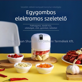Elektronikus fokhagyma-nyomó és többfunkciós konyhai készülék, darálóval, turmixolóval és bébiétel-készítővel