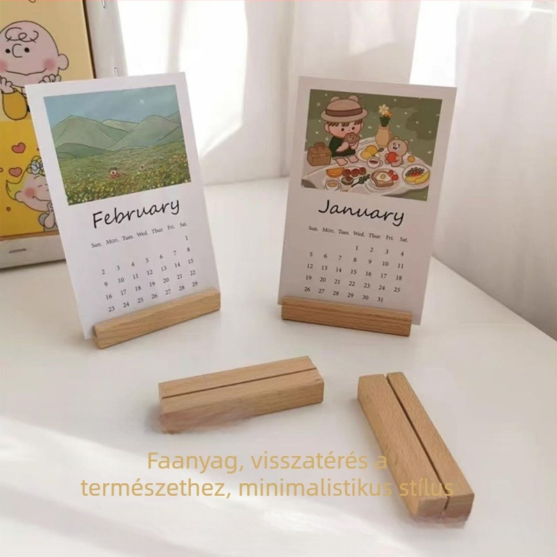 Fából készült kártya- és naptártartó — modern egyszerű stílus, faanyag, dísztárgy (Anyag: Fa; Stílus: Modern egyszerű; Kategória: Dísztárgy)