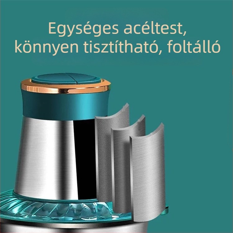 3 literes rozsdamentes acél konyhai processzor 2 sebességű vezérléssel és 4 pengés rendszerrel