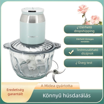 2L üvegű elektromos konyhai processzor: hús őrlése, bébiétel püré készítés és zöldségek szeletelése