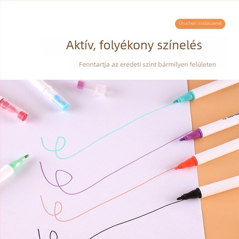 Kétfejű akril marker puha heggyel, diákok és gyerekek rajzaihoz (Márka: Early morning; Töltő variációk: 48; Csomagolás: Basic packaging)