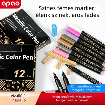 Fém marker toll DIY kerámia festéséhez, stackelhető dizájn, kemény vég (Márka: apao; Töltő opciók: 12; Csomagolás: Alapcsomagolás)