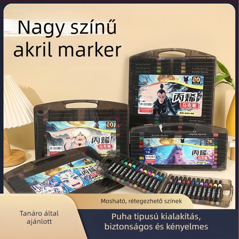 Qiwang Akrilfilcek Puha Tippel Vízfestékhez, Rétegezhetők, Kimoshatók, Ajándékdobozos csomagolás