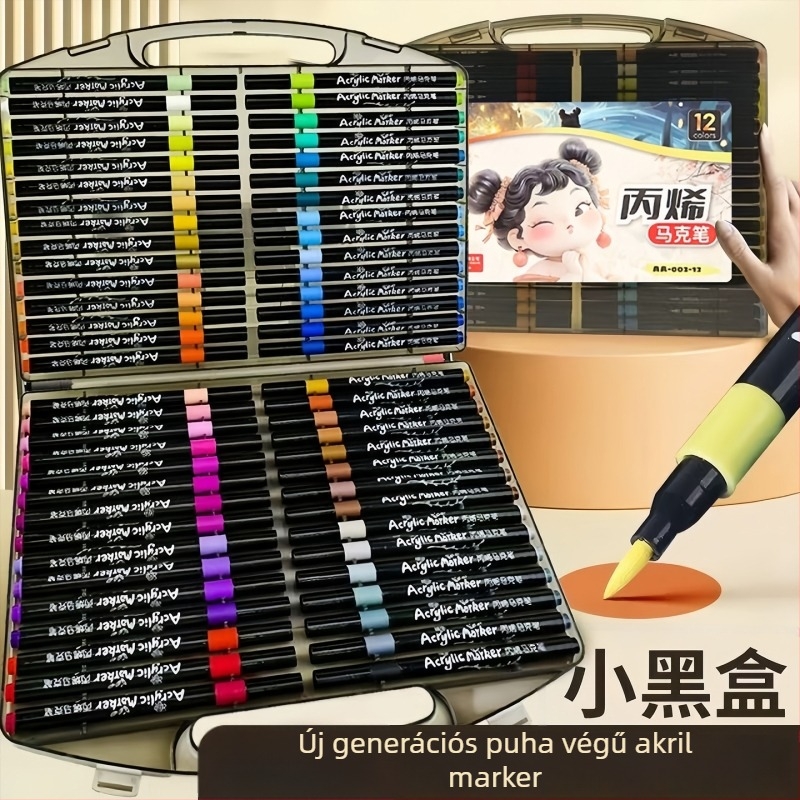 Qiwang Akrilfilcek Puha Tippel Vízfestékhez, Rétegezhetők, Kimoshatók, Ajándékdobozos csomagolás