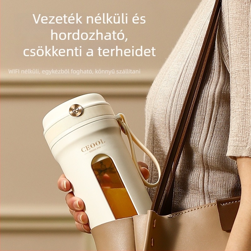 Hordozható gyümölcscentrifuga pohár – 18000 rpm, 150W, 5+ pengével, beépített akkumulátor, 400 ml kapacitás