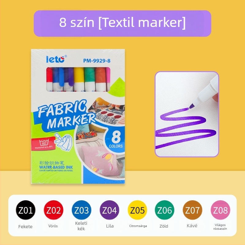 Happy Journey Textilfestéktoll – kézzel készített DIY textilfestési eszköz ruhákra, pólókra és vászon táskákra; mosható