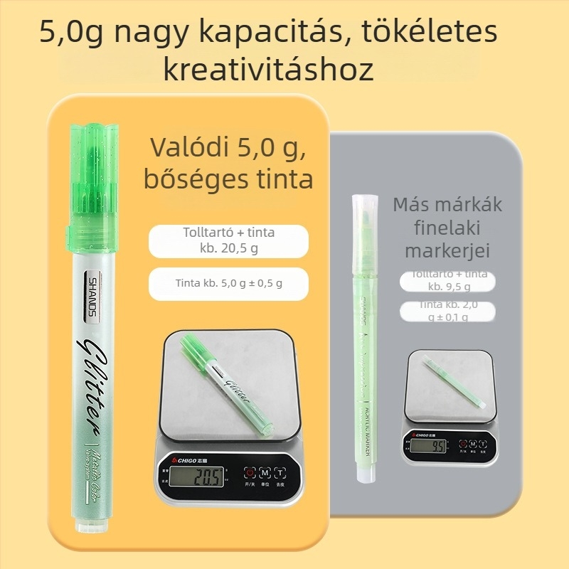 Iskolásoknak készült marker toll készlet — SHANDS/Good Knowledge, modell S310-18, műanyag tok, fluoreszkáló markerek