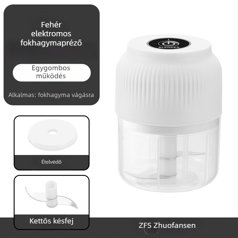 Elektromos fokhagyma aprító – újratölthető, hordozható, kapacitás kevesebb mint 1 L, 6+ pengével, teljesen automata