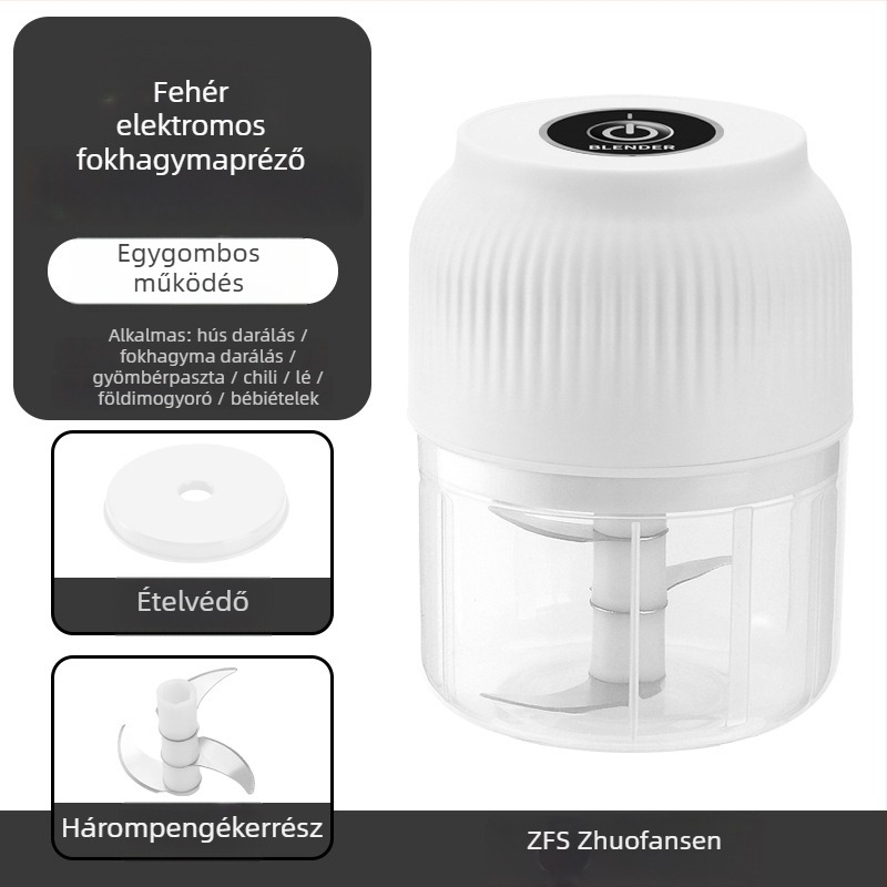 Elektromos fokhagyma aprító – újratölthető, hordozható, kapacitás kevesebb mint 1 L, 6+ pengével, teljesen automata