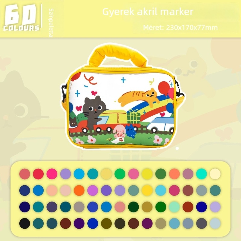 Bosai Akril marker toll készlet gyerekeknek – hordozható, gyorsan száradó, akvarellfestéshez