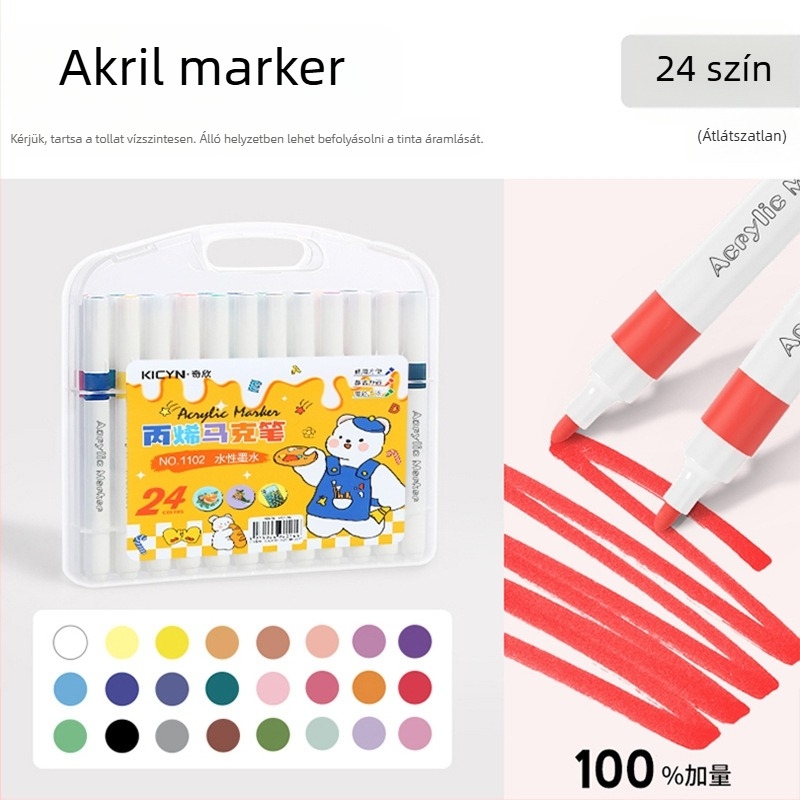 Akril marker tollak gyerekeknek, mosható, iskolai és óvodai használatra