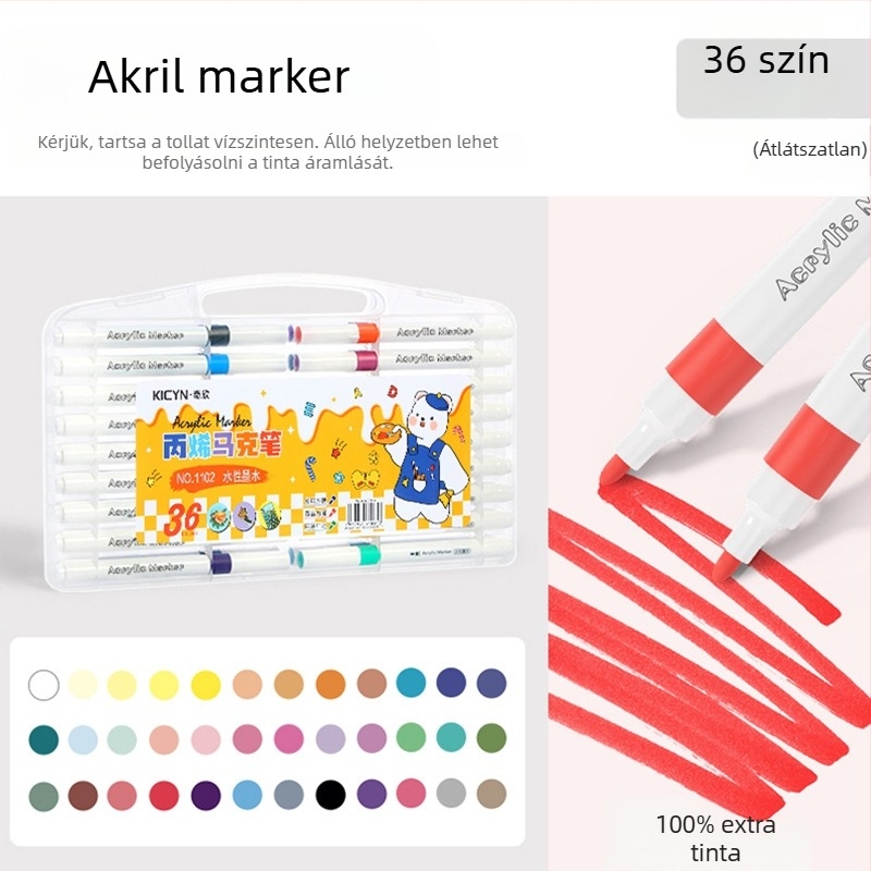 Akril marker tollak gyerekeknek, mosható, iskolai és óvodai használatra