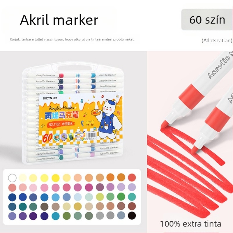 Akril marker tollak gyerekeknek, mosható, iskolai és óvodai használatra