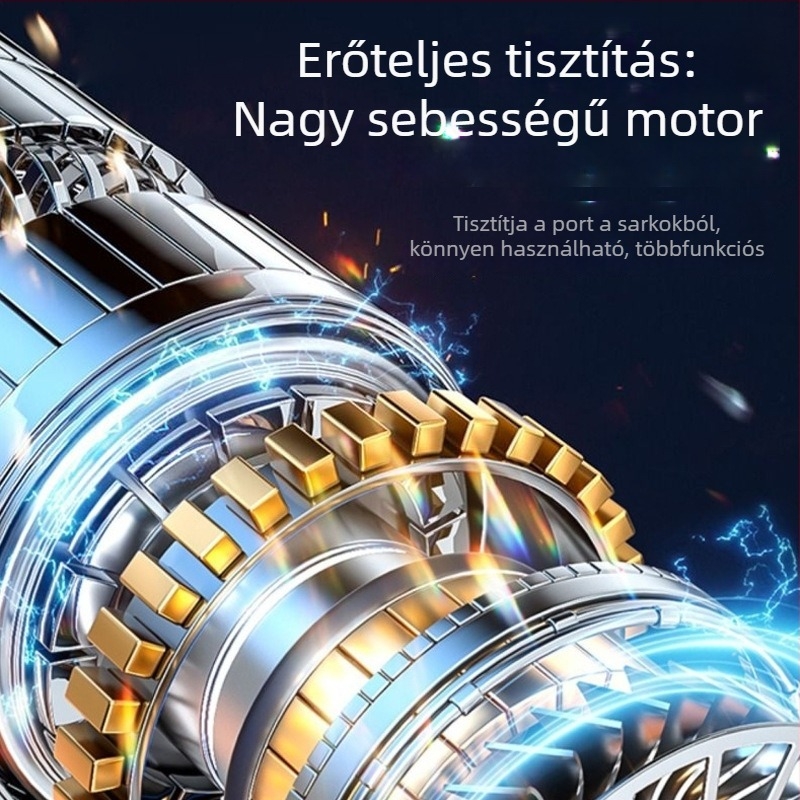 Kézi autós porszívó, újratölthető, 60W, 7.4V, 9000Pa