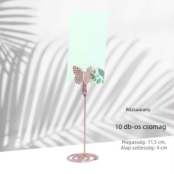 Fém jegyzetklipek – rozsdamentes acél, geometriai forma, kapacitás 50, modell Butterfly Card Clip, márka Xinxing Craft