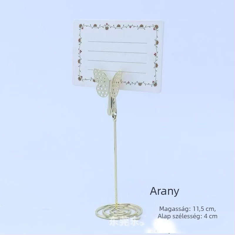 Fém jegyzetklipek – rozsdamentes acél, geometriai forma, kapacitás 50, modell Butterfly Card Clip, márka Xinxing Craft