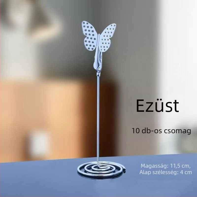 Fém jegyzetklipek – rozsdamentes acél, geometriai forma, kapacitás 50, modell Butterfly Card Clip, márka Xinxing Craft