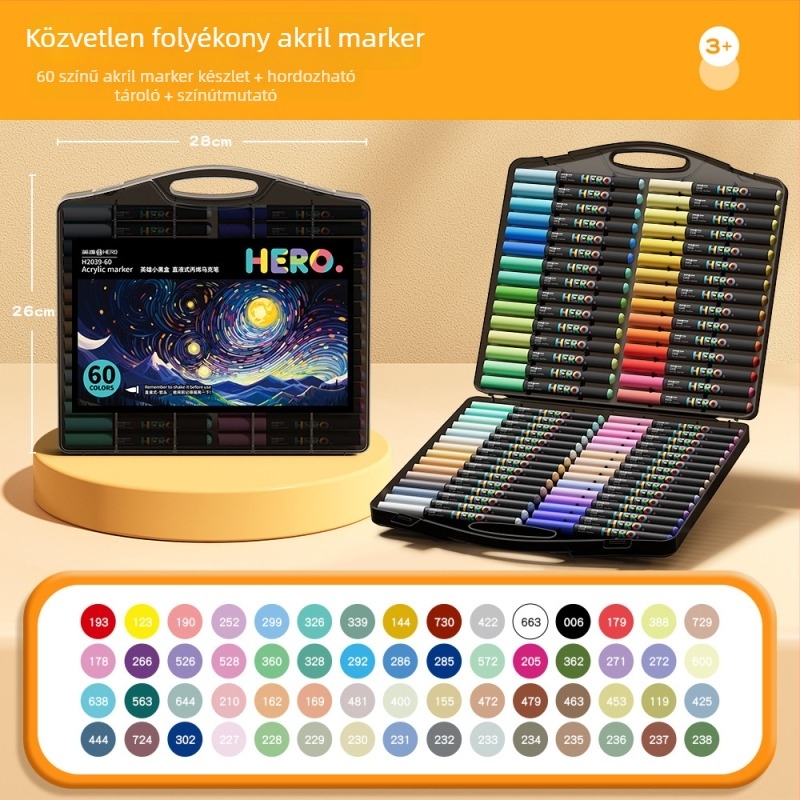 Közvetlen folyékony akril marker puha hegye, akvarelhez, Hero H2039