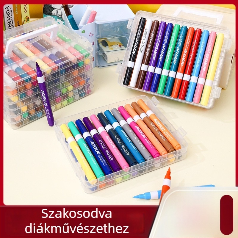 Színes akrilfilctoll-készlet puha heggyel diákok művészeti rajzaihoz, rétegzhető színek, könnyen mosható, gyerekeknek szánt puha hegyű marker