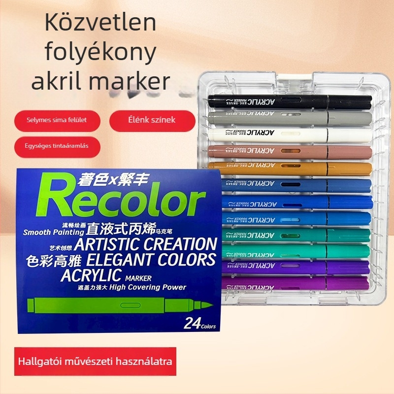 Fanfeng közvetlen folyadék-propilén jelző toll puha heggyel, akvarell toll, 48 hegye, átlátszó dobozos csomagolás