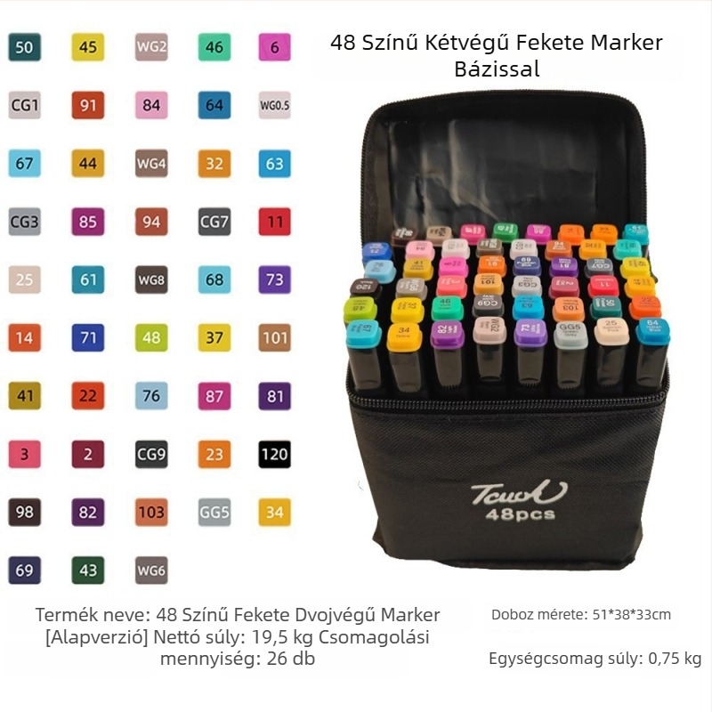Kétoldalú marker készlet diákoknak – eredeti Touch markerek művészethez és animációhoz, olajalapú festőfilcek és akvarellfilcek