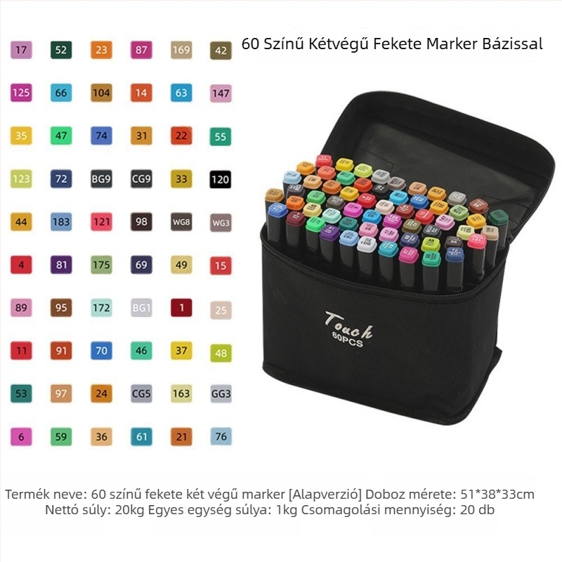 Kétoldalú marker készlet diákoknak – eredeti Touch markerek művészethez és animációhoz, olajalapú festőfilcek és akvarellfilcek