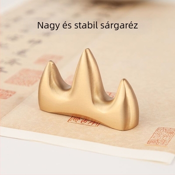 Sárgaréz toll- és ecsettartó, kreatív, többfunkciós asztali dísztárgy, kalligráfiás papírtömörítő