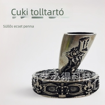 Fém tolltartó, ferde beillesztési modell, kör alakú beillesztő forma, logó nyomtatás
