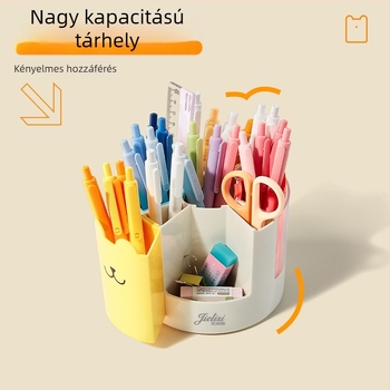 Jelis Forgó tolltartó diákoknak | Kör alakú műanyag tolltartó, ajándékba alkalmas