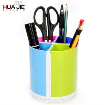 Műanyag kör alakú 360°-os forgású tolltartó, modell H369, Hua Jie