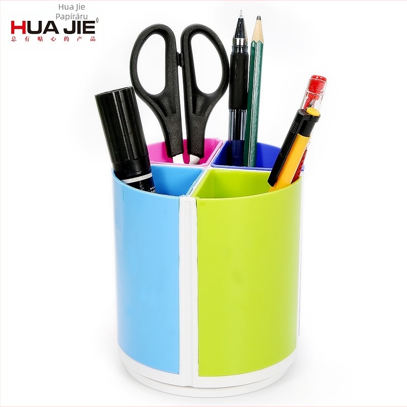 Műanyag kör alakú 360°-os forgású tolltartó, modell H369, Hua Jie