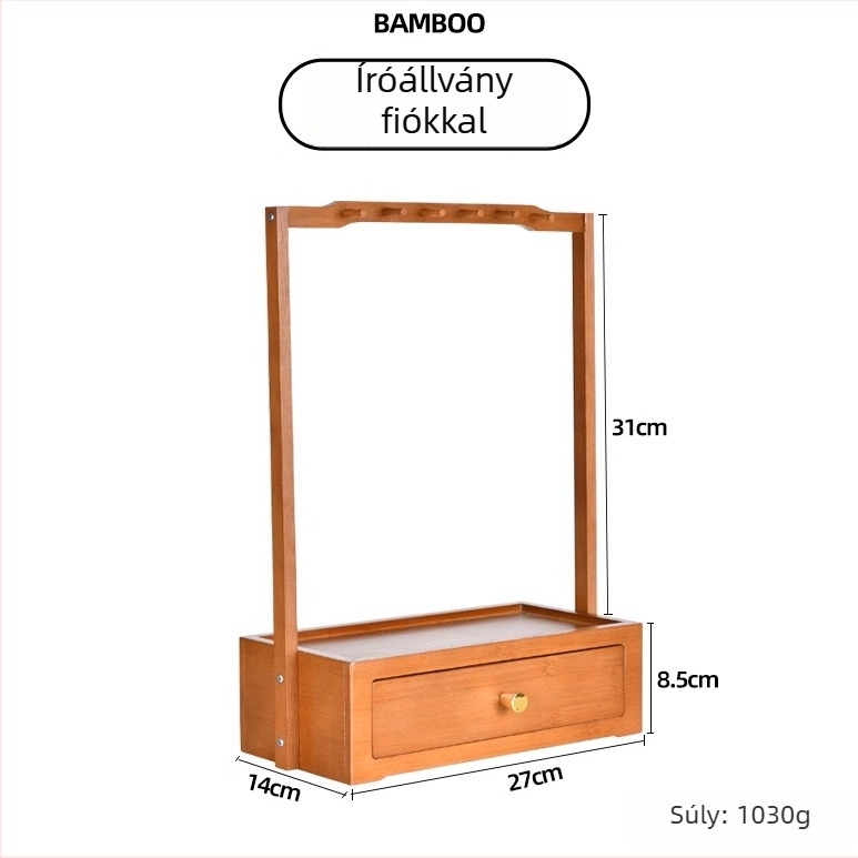 Fenbai Faanyagból készült fiókos toll- és ecsettartó kaligráfiához, multifunkcionális, modell Drawer pen holder-02