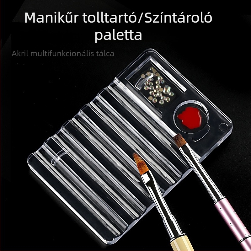 Manikűr tolltartó és palettatároló; műanyag, 48 g; márka A and her; körömápolási eszközök.