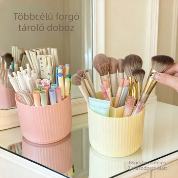 Forogó kerek PP tolltartó asztali rendező tollak és sminkecsetek számára, Modell 01, 110 g