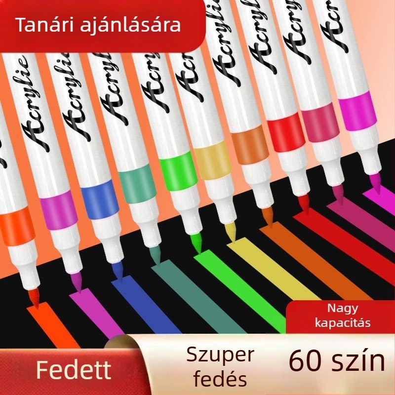 Akril filctollak, 60 darab, márka Looking for a bear, opák és egymásra tehetőek