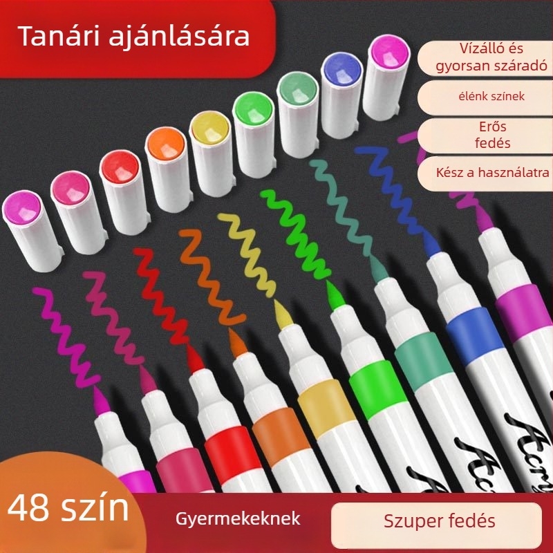 Akril filctollak, 60 darab, márka Looking for a bear, opák és egymásra tehetőek