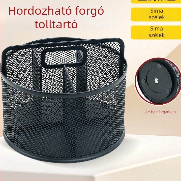 Fém forgó tolltartó íróasztalhoz, kör alakú forma, modell 2016, termékszám 2016, egyedi feldolgozás: Igen