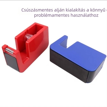 Hordozható kis ragasztószalag adagoló, átlátszó testtel, modell 03, szalag szélesség 18 mm-ig, logó nélkül, testreszabás nélkül