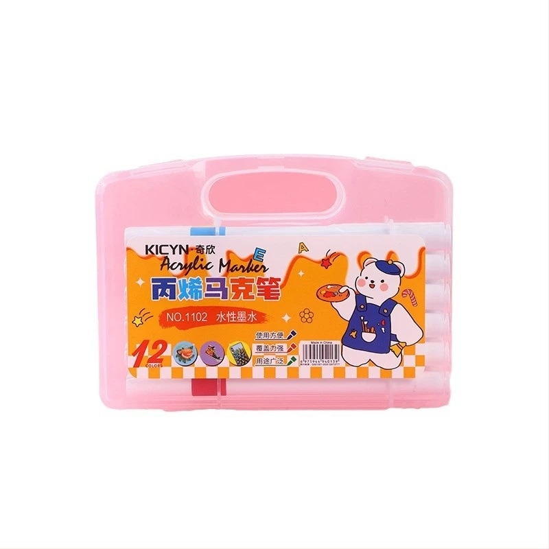 Puha végű akril filctoll gyerekeknek és diákoknak – ajándékdobozos csomagolás, vízálló DIY művészeti eszköz