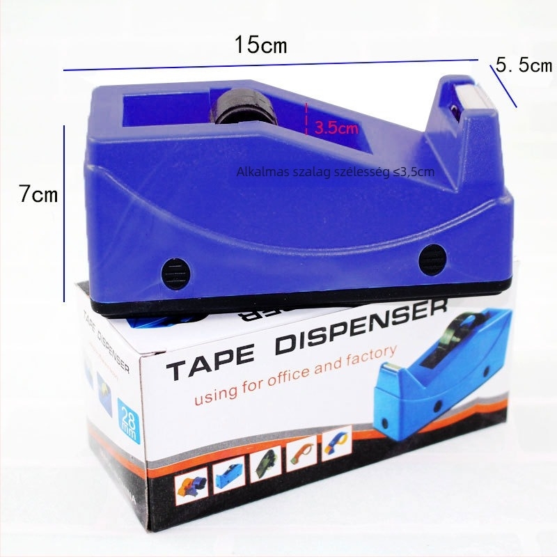 Írószertartó és vágóállomás ragasztószalaghoz - ZX műanyag, modell A, ragasztószalag szélessége ≤ 35, tengelyátmérő 25