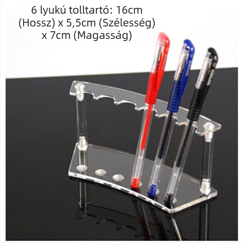 Átlátszó akril tolltartó bemutatóállvány kör alakú lyukakkal, logónyomtatás, testre szabható (Márka: Gold powder family; Anyag: átlátszó akril; Logó nyomtatás: Igen; Testreszabás: Igen)