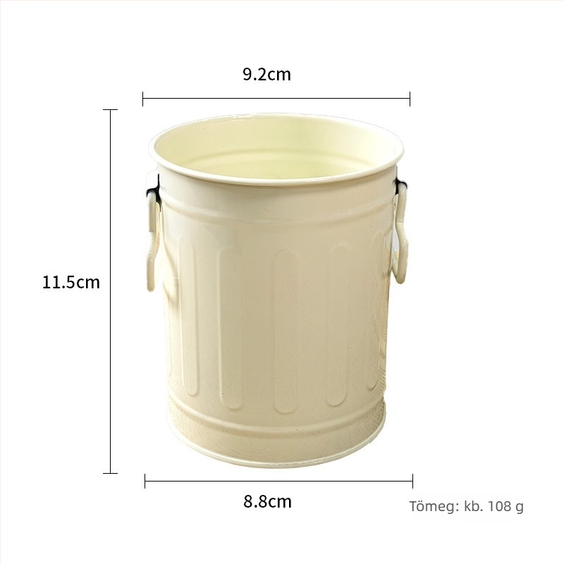 Fém asztali tolltartó és pozsgás növényekhez való edény, kör alakú többfunkciós vas vödör, dekoratív dísz, logó nyomtatás elérhető